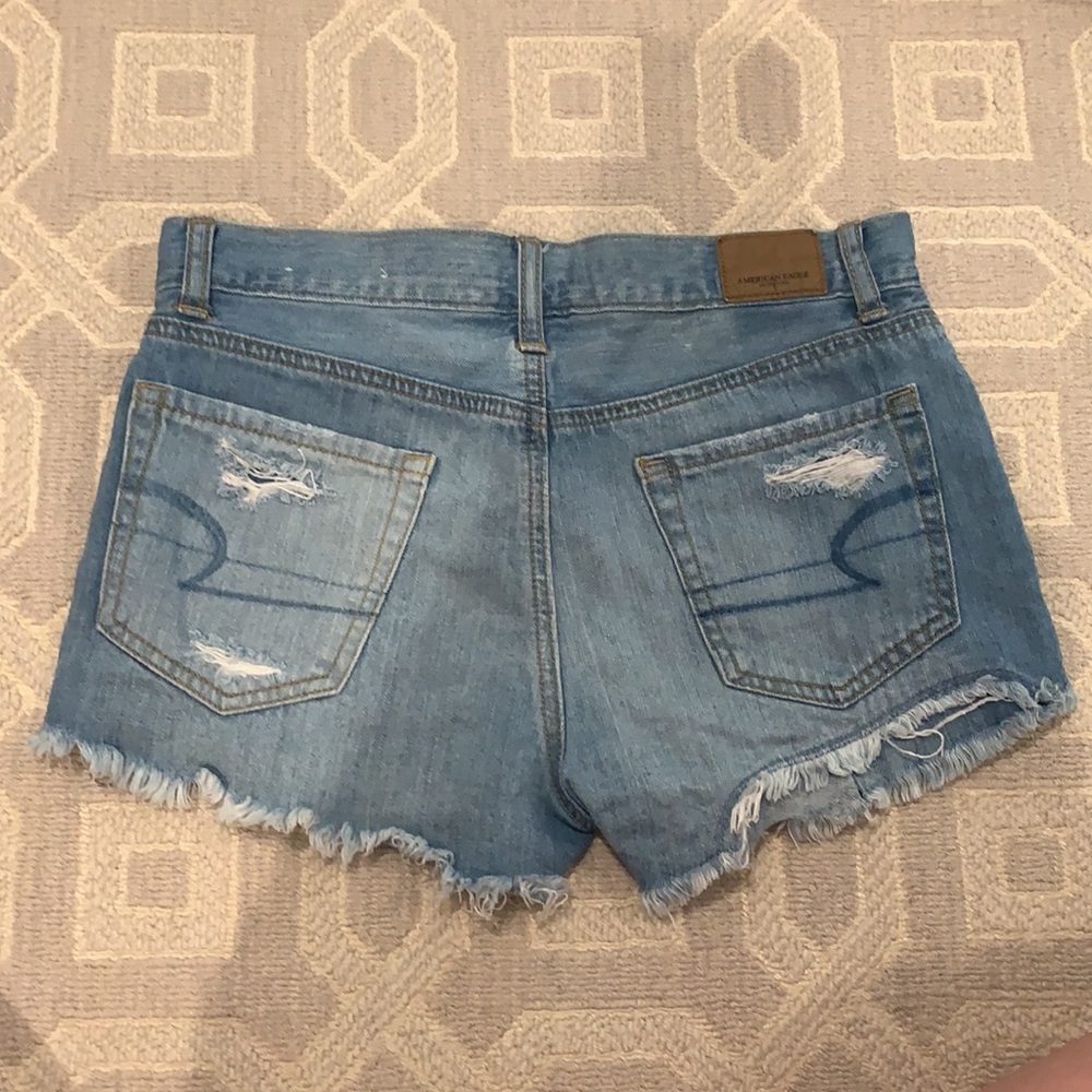 American Eagle Patchwork Distressed Jean Shorts - image 2